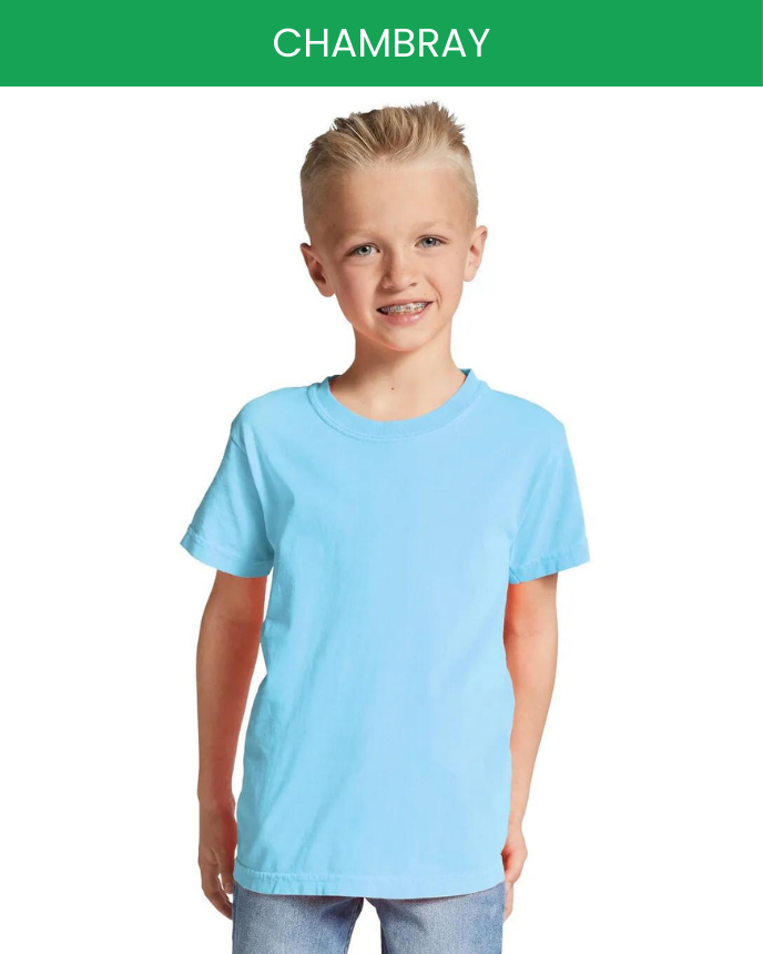 Heavyweight Youth T-Shirt Comfort Colors 9018 (Made in US) chambray