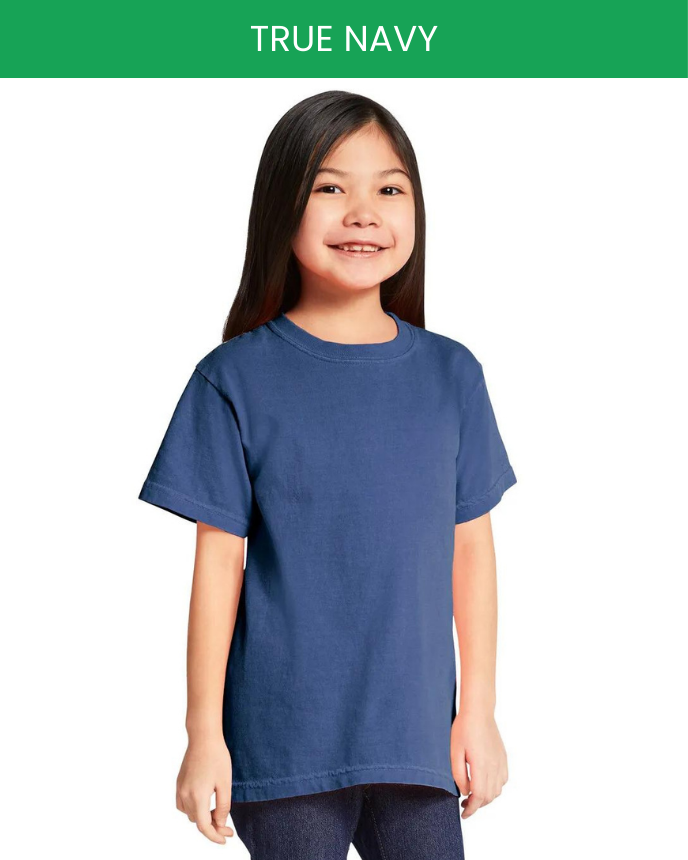 Heavyweight Youth T-Shirt Comfort Colors 9018 (Made in US) true navy