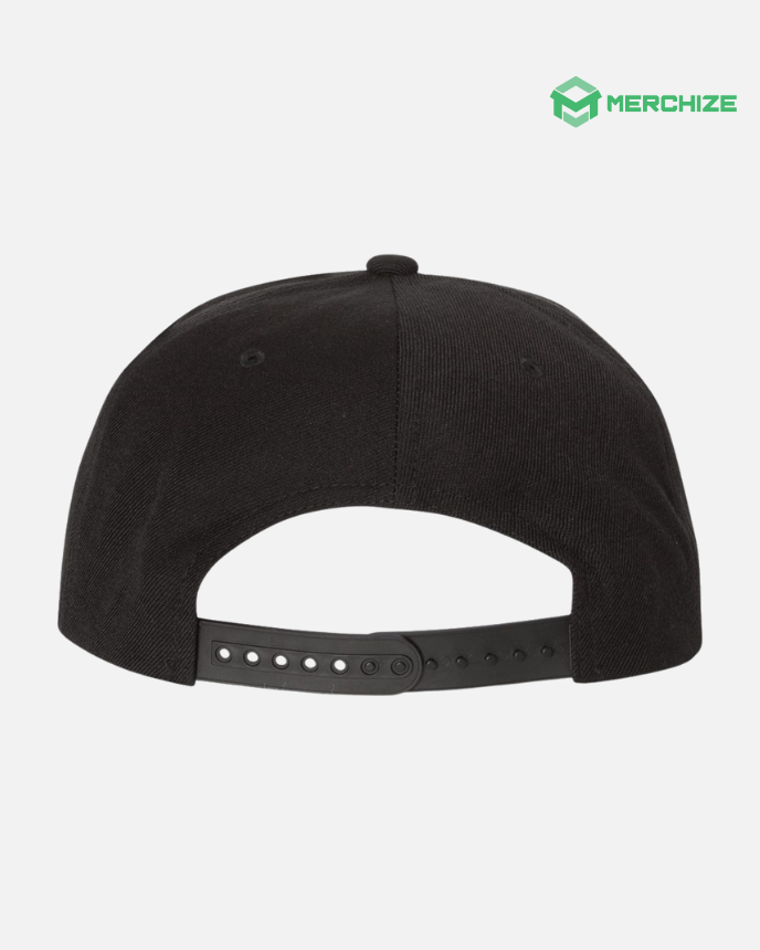 Leather Patch Premium Flat Bill Snapback Cap 6089M (Made in US)