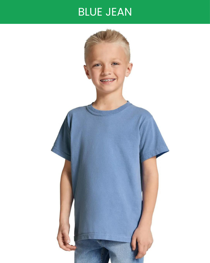 Heavyweight Youth T-Shirt Comfort Colors 9018 (Made in US) Blue Jean