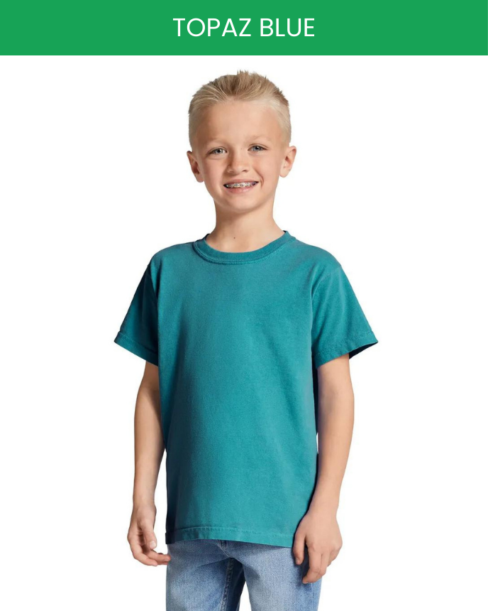 Heavyweight Youth T-Shirt Comfort Colors 9018 (Made in US) topaz blue