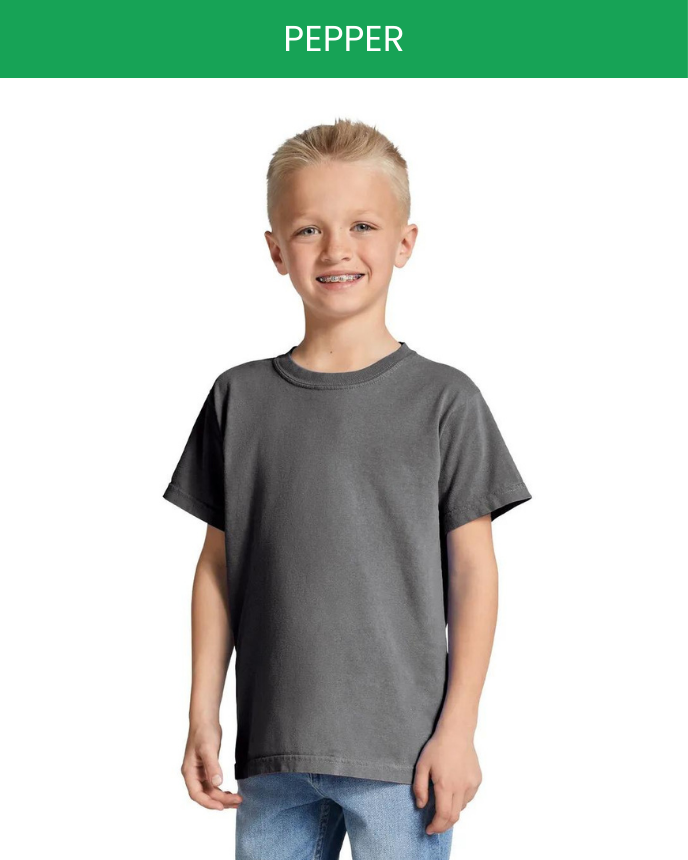 Heavyweight Youth T-Shirt Comfort Colors 9018 (Made in US) pepper