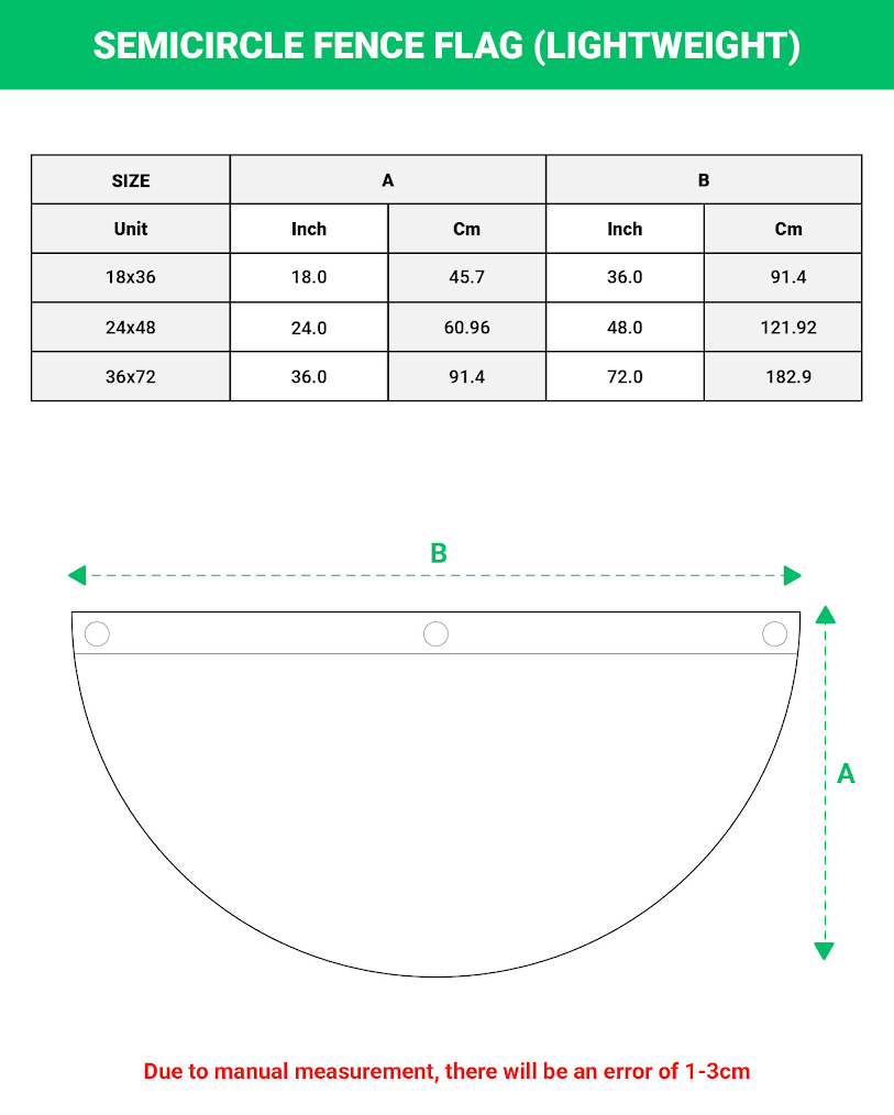 Semicircle Fence Flag (Lightweight)