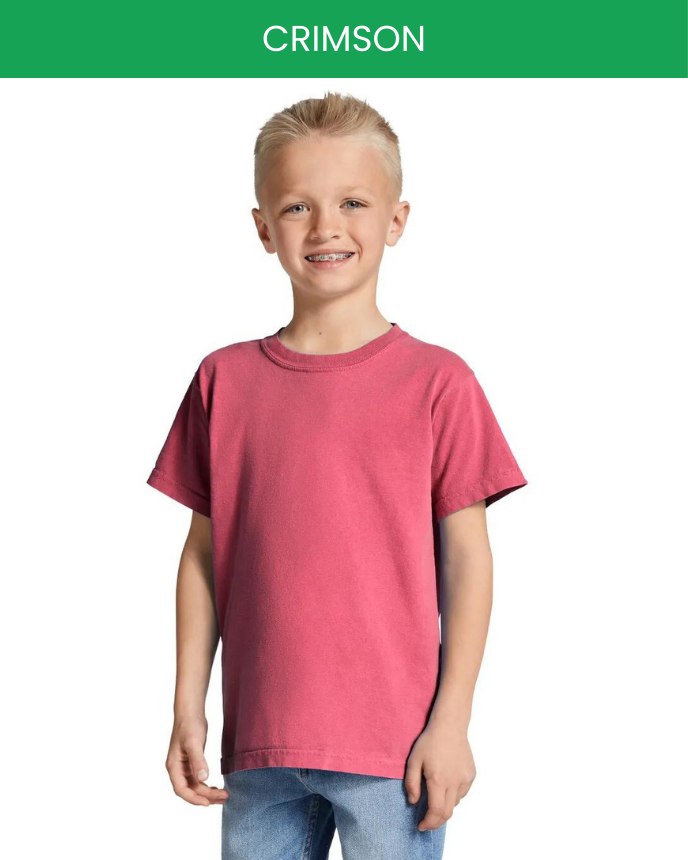 Heavyweight Youth T-Shirt Comfort Colors 9018 (Made in US) crimson
