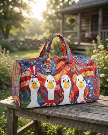 All-over Print Quilted Weekend Bag