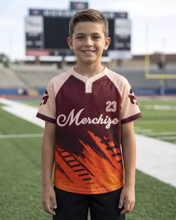 All-over Print Youth Two-Button Baseball Jersey