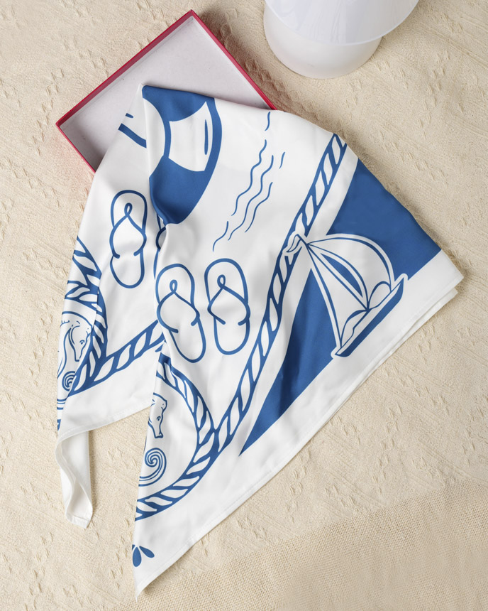 All-over Print Satin Scarf