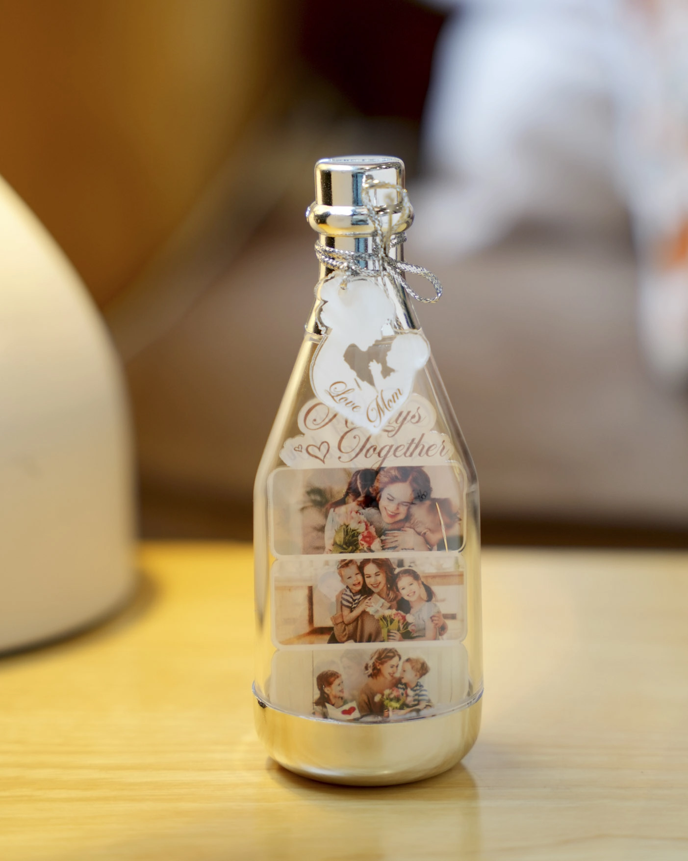  Bottle with Custom Shape Acrylic Standee and Tag