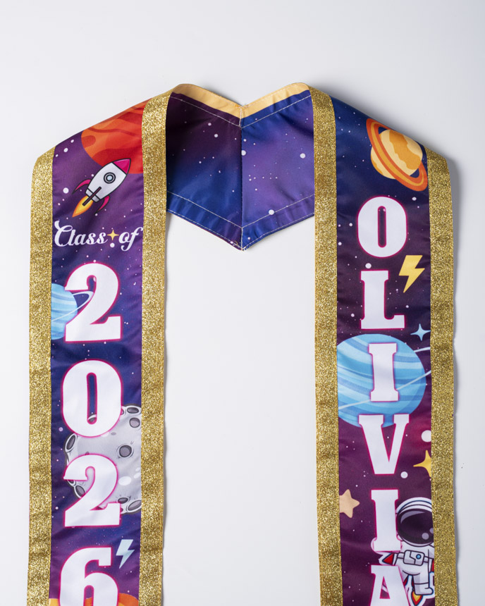 Kid Glitter Graduation Stole