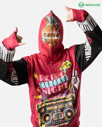 All-over Print Full Zip Up Hoodie (Lightweight)