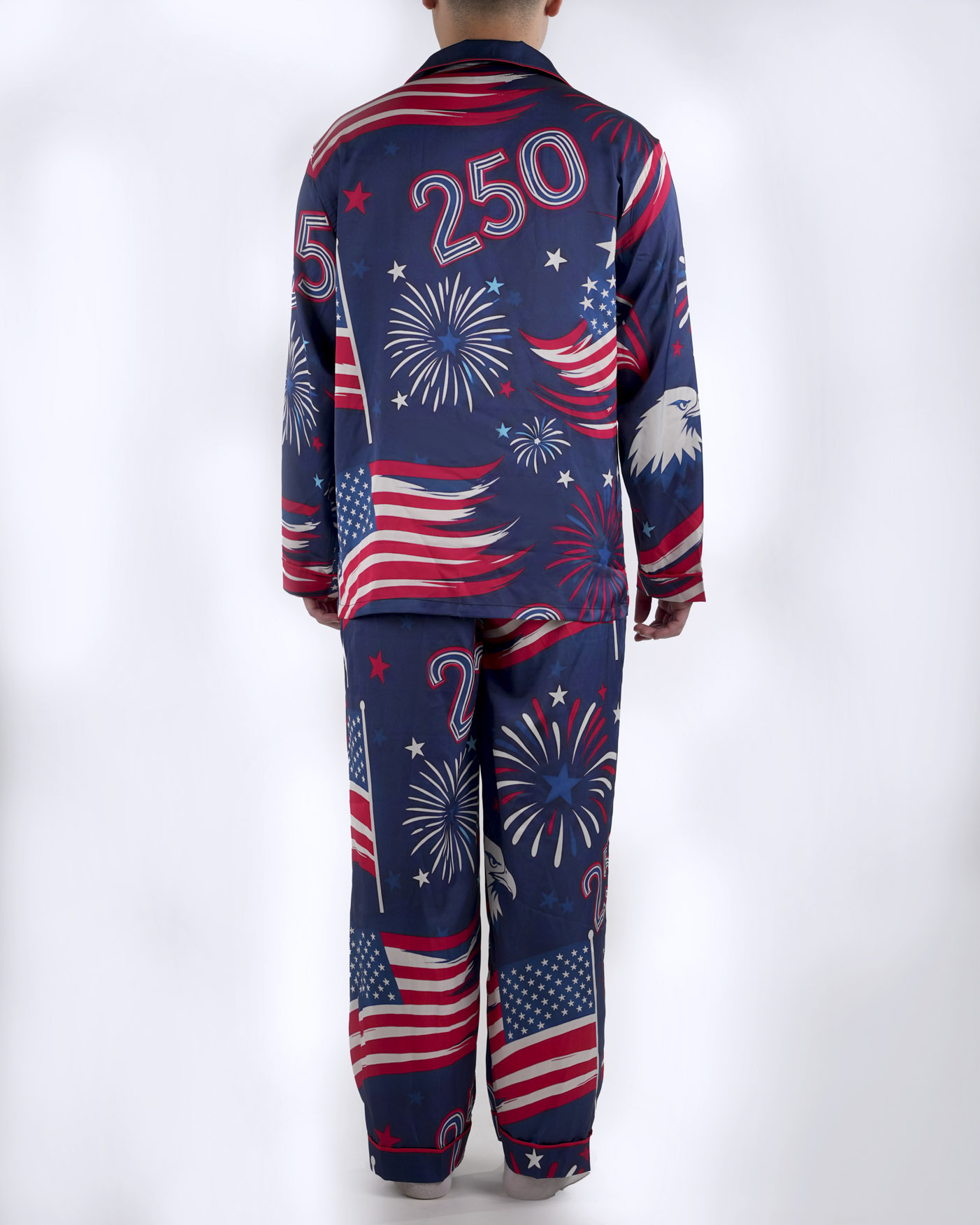 All-over Print Men's Satin Pajamas Set