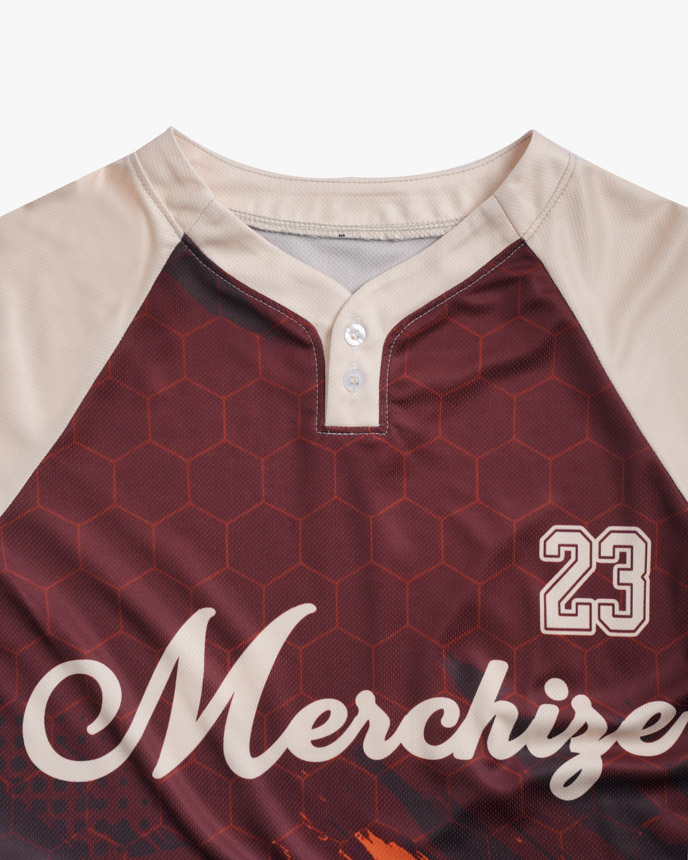 All-over Print Youth Two-Button Baseball Jersey