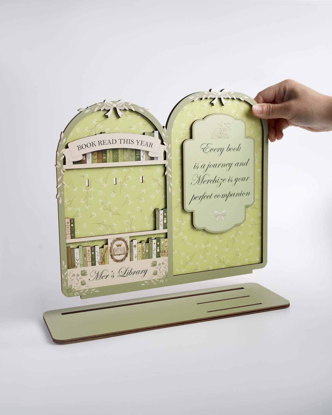 Custom Shape Wood Tracker Sign With Book Holder