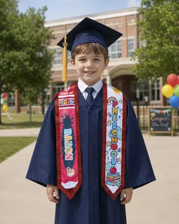 Kid Glitter Graduation Stole
