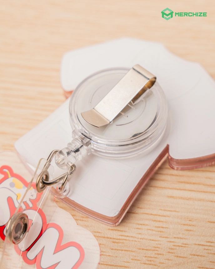 Custom Shape Shaker Badge Reel With Charm
