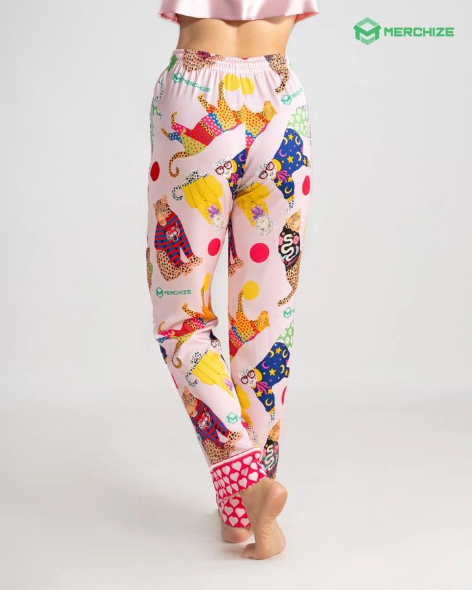 All-over Print Satin Pajama Pants