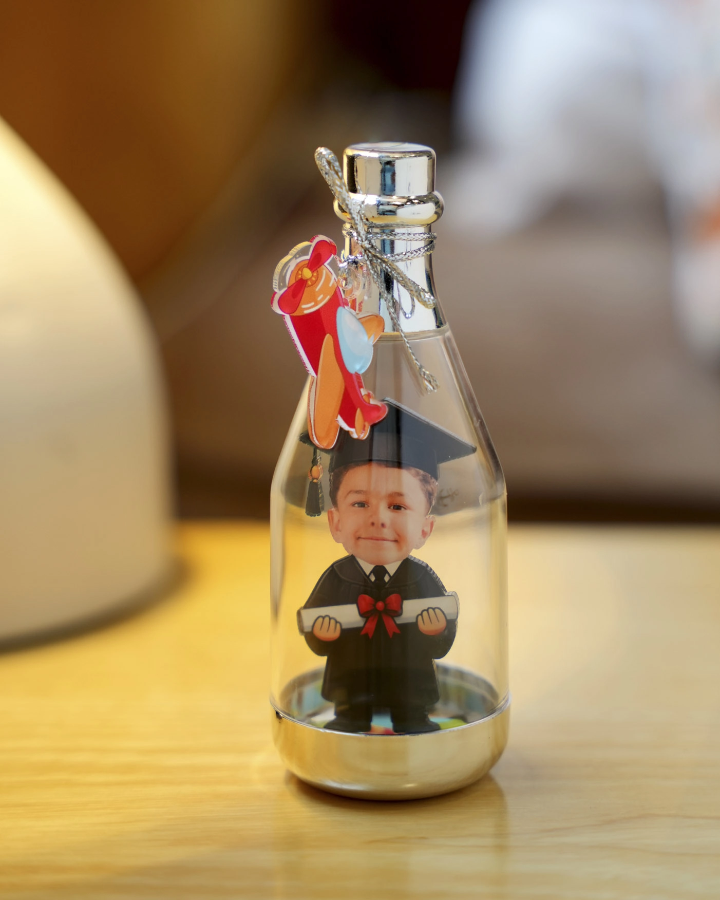  Bottle with Custom Shape Acrylic Standee and Tag