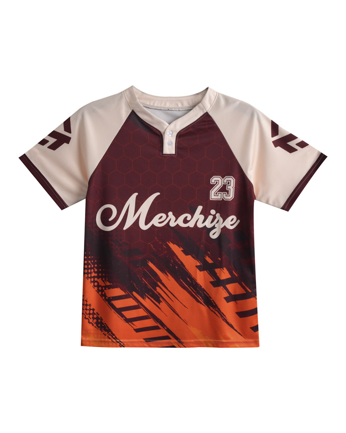 All-over Print Youth Two-Button Baseball Jersey