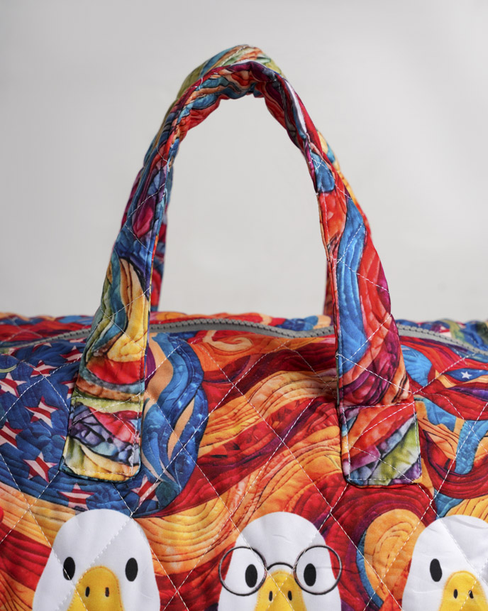 All-over Print Quilted Weekend Bag