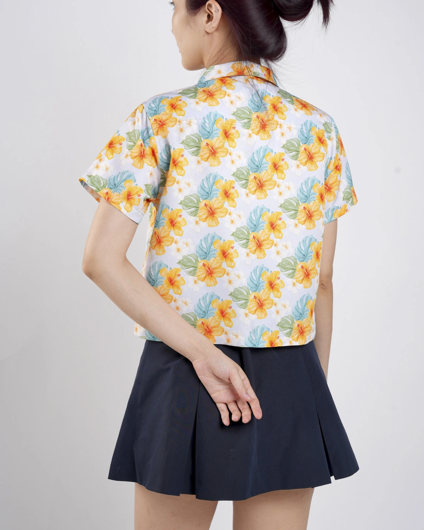 All-over Print Women's Crop Hawaiian Shirt