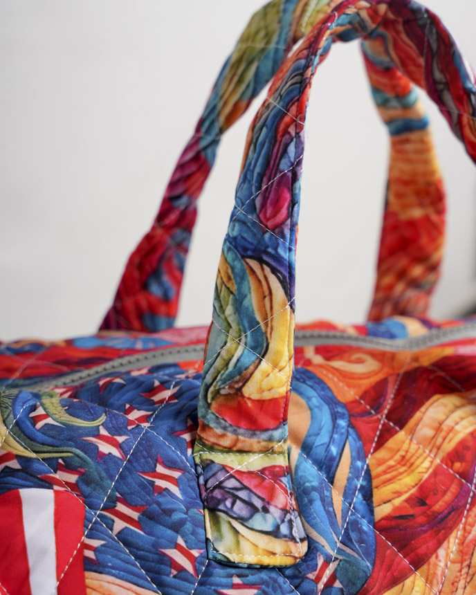 All-over Print Quilted Weekend Bag