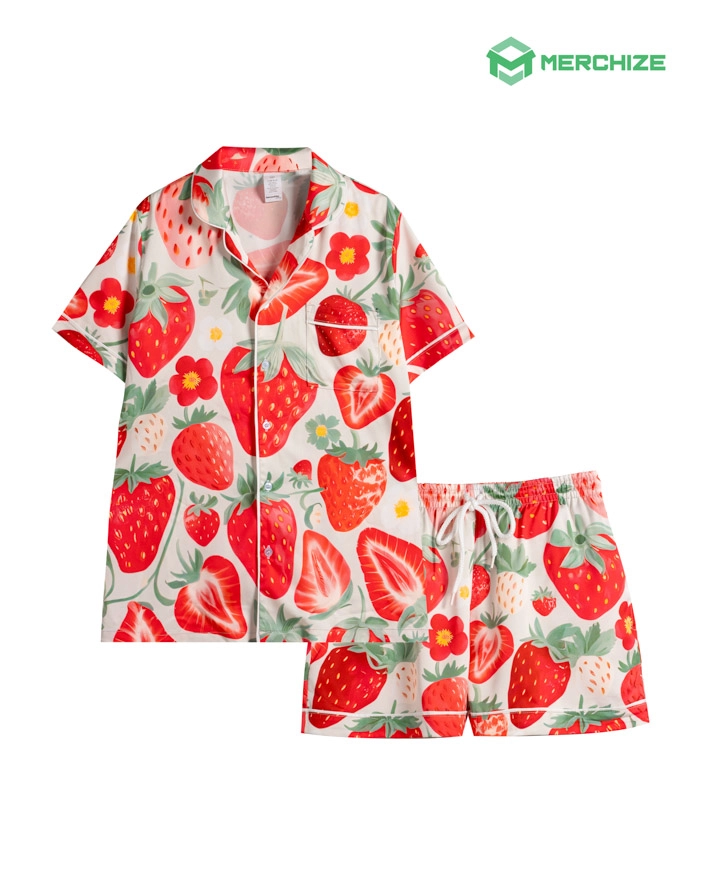 satin pajama short set