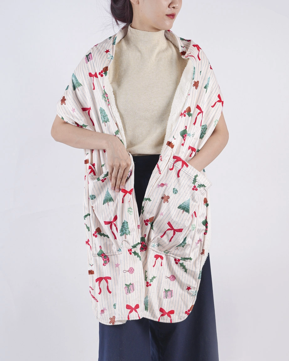 All-over Print Fleece Pocket Scarf