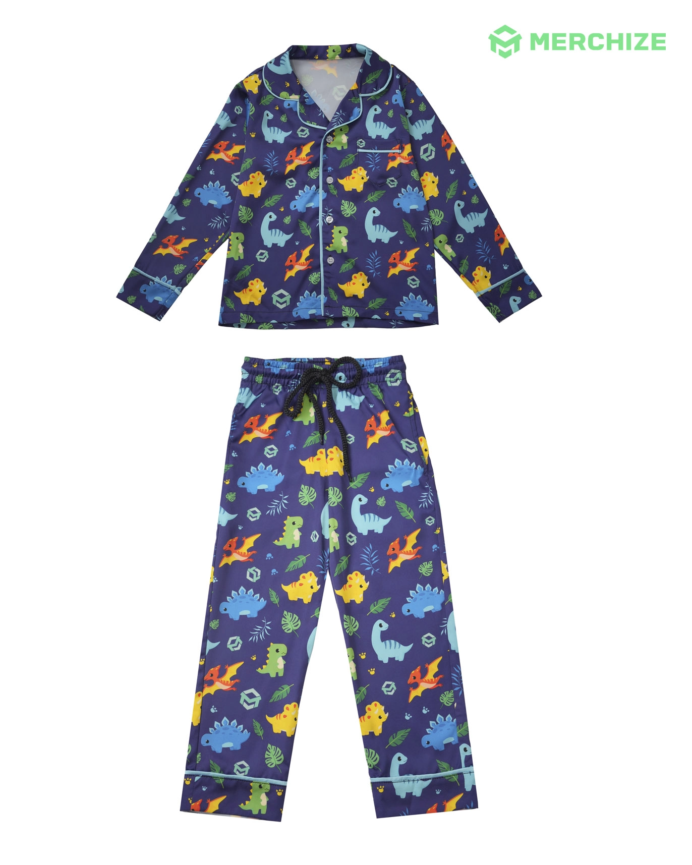 All-over Print Kid Satin Pajamas Set