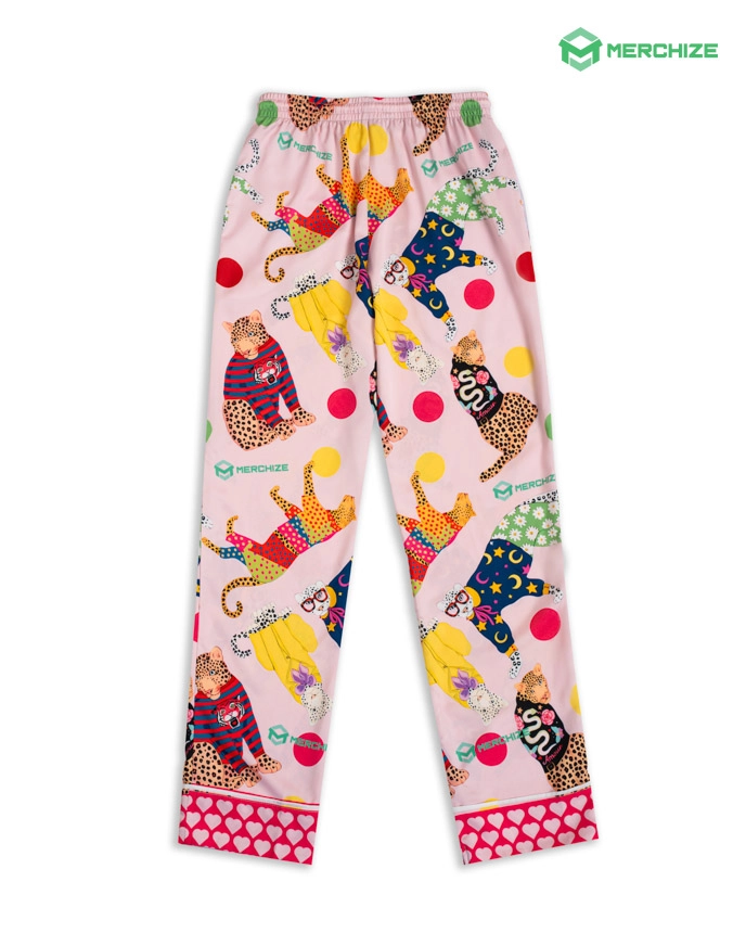 All-over Print Satin Pajama Pants